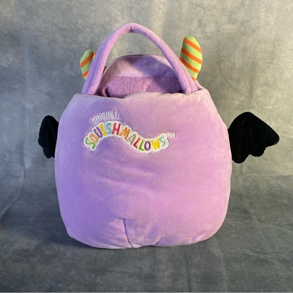 Squishmallows Blaze Bat Candy Bag Trick Or Treat Purple Halloween Costume Tote - Picture 3 of 8